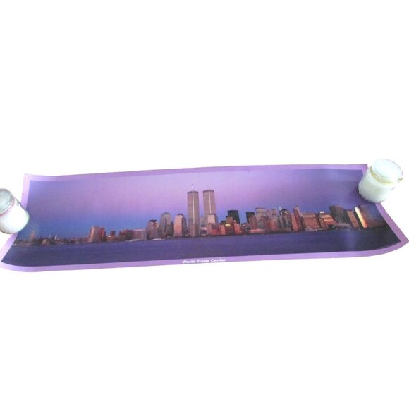 New York Twin Towers Panoramic Art Print Poster - Picture 5 of 12